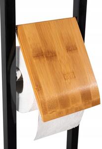 Rea - Tutumi, Bambusz fürdőszobai tartó WC-papírhoz és keféhez 391913, fekete-barna, HOM-10004