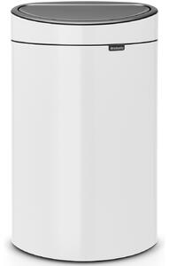 Brabantia Touch Bin New Soft-Touch nyomófedeles hulladékgyűjtő belső tartállyal, ovális, 40L - L méret, acél, fehér - 114984