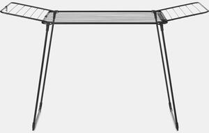 Brabantia HangOn Drying Rack Too ruhaszárító állvány, 18m szárítási hossz, integrált akasztó sín, 20kg teherbírás, összecsukható, acél, matt fekete - 232404