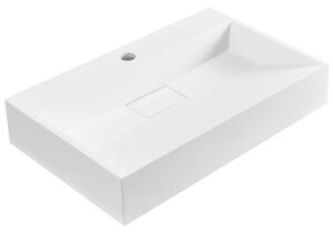 Falra szerelt mosdókagyló QUENKO Fehér 60 x 38 cm Műmárvány