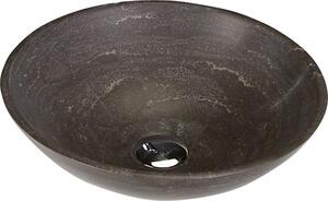 Sapho Sapho, BLOK 1 kő mosdó átmérője 40cm, matt sötét kő, 2401-02