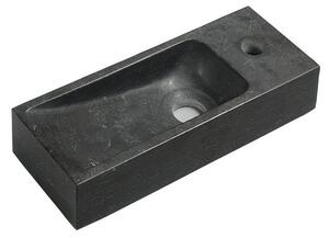 Sapho Sapho, BLOK kő mosdó 38x8x14 cm, fekete antracit, 2401-31