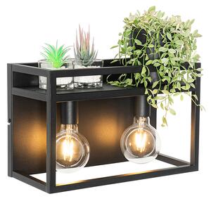 Okos fali lámpa fekete polccal, 2 Wi-Fi G95 - Cage Rack