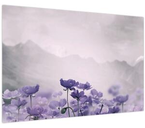 Kép - Lila virágok a hegyekben (90x60 cm)