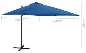 VidaXL Konzolos Napernyő - 250 cm - Azúrkék - LED