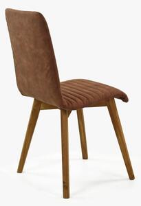 Tölgyfa szék Arosa , barna bőrhatású szövet