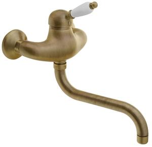 Sapho Sapho, KIRKÉ WHITE fali csaptelep, fehér kar, bronz, KI15BB
