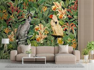 Gario Fotótapéta Két papagáj trópusi - Andrea Haase Anyag: Vlies, Méret: 300 x 210 cm