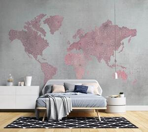 Gario Fotótapéta A kontinensek rózsaszín térképe - Andrea Haase Anyag: Vlies, Méret: 200 x 140 cm