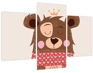 Kép - Teddy maci piros sállal (90x60 cm)