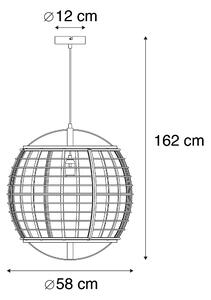 Keleti függő lámpa barna 58 cm - Pascal