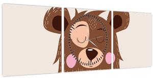Kép - Teddy maci piros sállal (órával) (90x30 cm)
