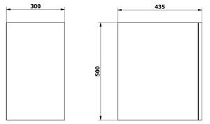 Sapho, ODETTA alsó ajtós szekrény 30x50x43,5cm, jobb/bal, ezüst tölgy, DT300-1111