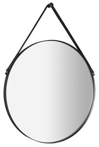 Sapho Sapho, ORBITER kör tükör bőrszíjjal, ø 70cm, fekete matt, ORT070