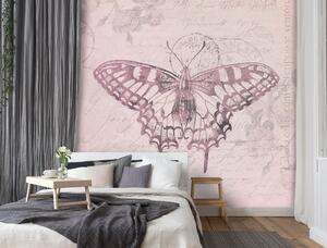 Gario Fotótapéta Pillangó rózsaszín háttéren - Andrea Haase Anyag: Vlies, Méret: 100 x 100 cm