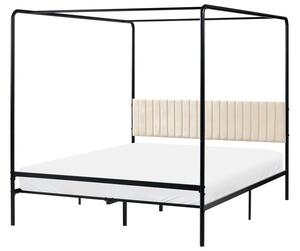 Baldachinos ágy Fém MIRABEAU 160 x 200 cm Fekete