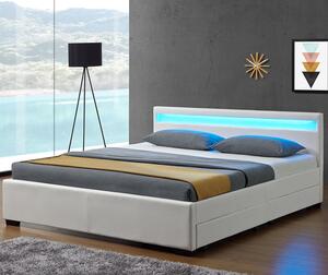 Kárpitozott ágy ,,Lyon" tárhellyel 140 x 200 cm - fehér
