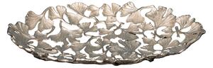 Ginkgo ezüst tál 40x26 cm