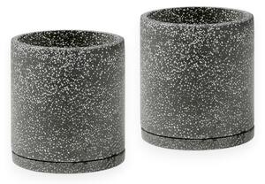 Terrazzo 2 db sötétszürke virágcserép, ø 26 cm - Bonami Selection