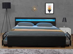 Kárpitozott ágy ,,Lyon" tárhellyel 140 x 200 cm - fekete