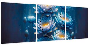 Kép - Tavirózsák a víz alatt (órával) (90x30 cm)