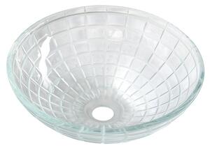 Sapho, TOSEMI gravírozott üveg mosdó, átmérő 42 cm, átlátszó, TY153
