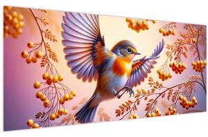 Kép - Madár berkenyével (120x50 cm)