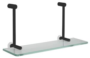 Sapho Sapho, Függesztett üvegpolc zuhanyparavánhoz 400x180x125mm, matt fekete, 1301-15B