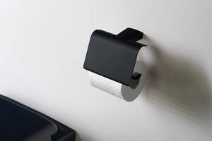 Sapho, ZEN toalettpapír tartó fedővel, fekete, 166473