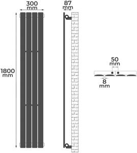 AQUAMARIN Radiátor vertikális 1800 x 300 x 52 mm 592 W
