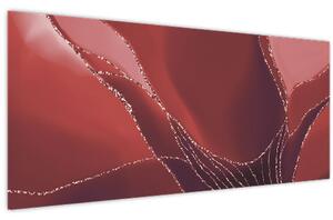Kép - Piros absztrakt virág N⁰2 (120x50 cm)