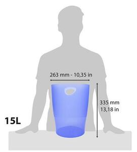 Papírkosár, 15 liter, PP, EXACOMPTA Linicolor, jégkék (EX45310D)
