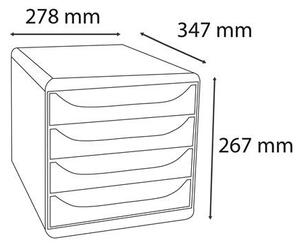 Irattároló, műanyag, 4 fiókos, EXACOMPTA Big-Box Neo Deco (EX310505D)