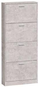 VidaXL Cipőtartó Szekrény - Beton Szürke - 4 Fiók - 59x17x150 cm