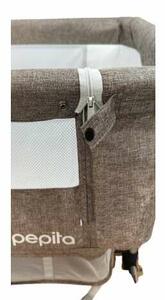 Pepita szülői ágyhoz csatlakoztatható Kiságy matraccal és tároló kosárral - bézs