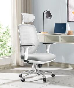 Ergonomikus irodai szék, forgószék, fehér-szürke hálós (LA-8036FH-WHITE-GREY)