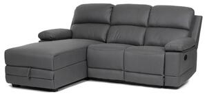 Sarok kanapé, Relax funkcióval, bal sarok, szürke szövet kárpit, vintage bőr hatással. ASD-4213L