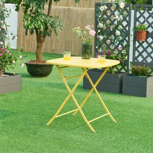 Összecsukható kerti asztal Sande acél 71x70x70 cm sárga