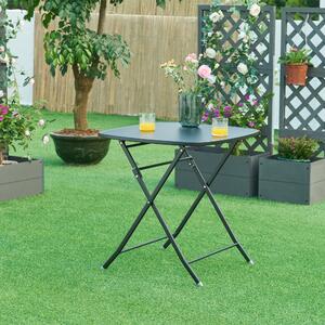 Összecsukható kerti asztal Sande acél 71x70x70 cm fekete
