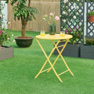 Összecsukható kerti asztal Sande acél 71xØ62 cm sárga