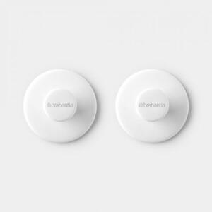 Brabantia ReNew egyágú törölköző akasztó, L=48mm, 2db-os szett, műanyag, fehér - 280344
