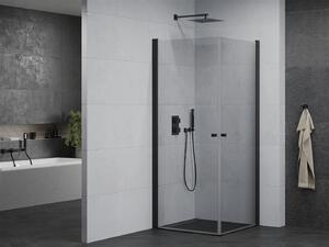 Mexen Pretoria Duo, zuhanykabin 2-szárnyú ajtókkal 70 (ajtók) x 70 (ajtók) cm, 6mm átlátszó üveg, fekete profil, 852-070-070-70-00-02