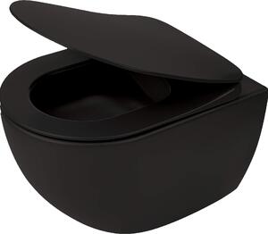 Deante Peonia Zero, falra akasztható WC csésze RimFree, 51 x 36 cm, fekete, CDE_NZPW