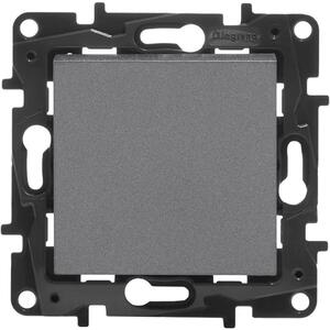 LEGRAND NILOE STEP 863401B EGYPÓLUSÚ EGYSZERES KAPCSOLÓ, ACÉL SZÍNŰ