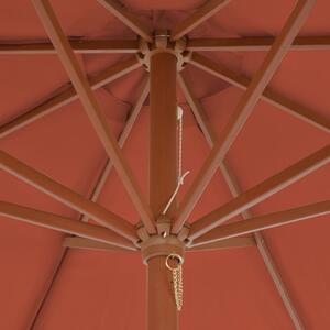VidaXL terrakotta színű kültéri napernyő farúddal, 300 cm átmérőjű