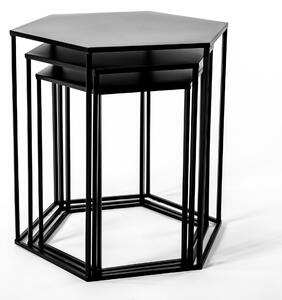 Tutumi, Kávé - dohányzóasztal 46 × 46 × 55 cm SG1710-07, fekete, KRZ-16673