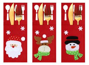 Tutumi, Dekoratív huzat evőeszközhöz karácsonyi motívummal 3db KF333, piros, CHR-09517