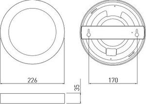 GTV Oprawa LED downlight 18W 3000K/4000K/6400K zmienna barwa światła 1600lm natynkowa/wpuszczana 226 BOLERO GTV 0117