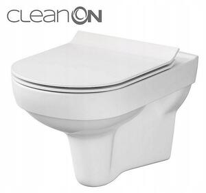 Cersanit City CleanOn, akasztós tál + antibakteriális WC-ülőke hőre keményedő, fehér, K701-143