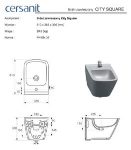 Cersanit City Square - fali WC-bidé, K35-045